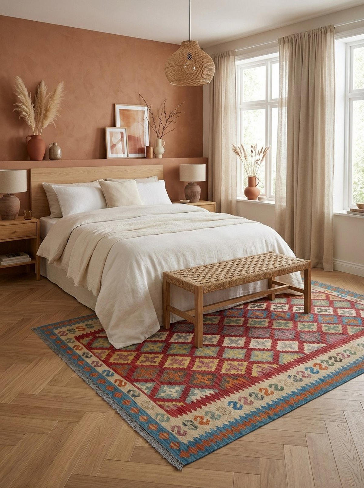 HANDWEBTEPPICH Kelim Gashgai Rot 297/210 cm Schurwolle - Rot, Textil (210/297cm) - Looma