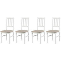 STUHL Bos 4 (4er Set) - Beige/Weiß, Holz (43/94/40cm) - Leaf Design