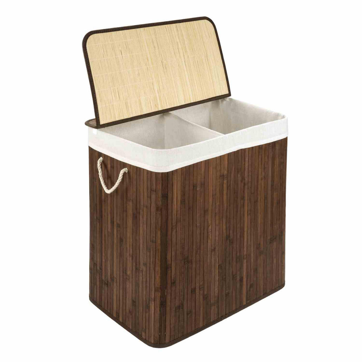 WÄSCHEKORB MIT DECKEL BAMBOO - Braun, Naturmaterialien (52/60/32cm) - WohnDirect