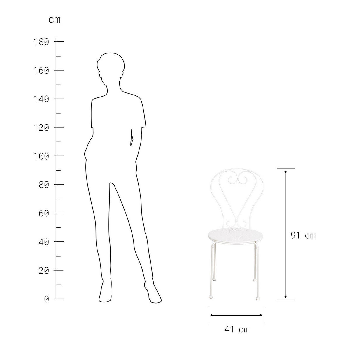 GARTENSTUHL Century - Weiß, Metall (41/91/49cm) - BUTLERS
