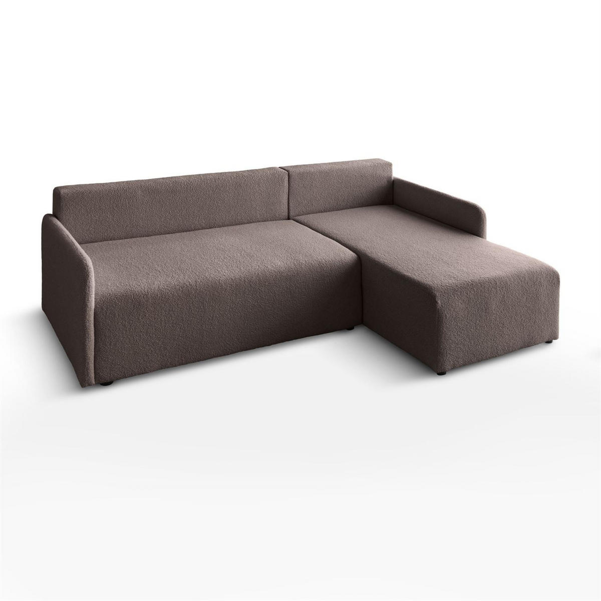 Ecksofa CUDDLE mit Schlaffunktion und Bettkasten, Quelle 21 - Braun, Textil (213/145cm) - Lookway