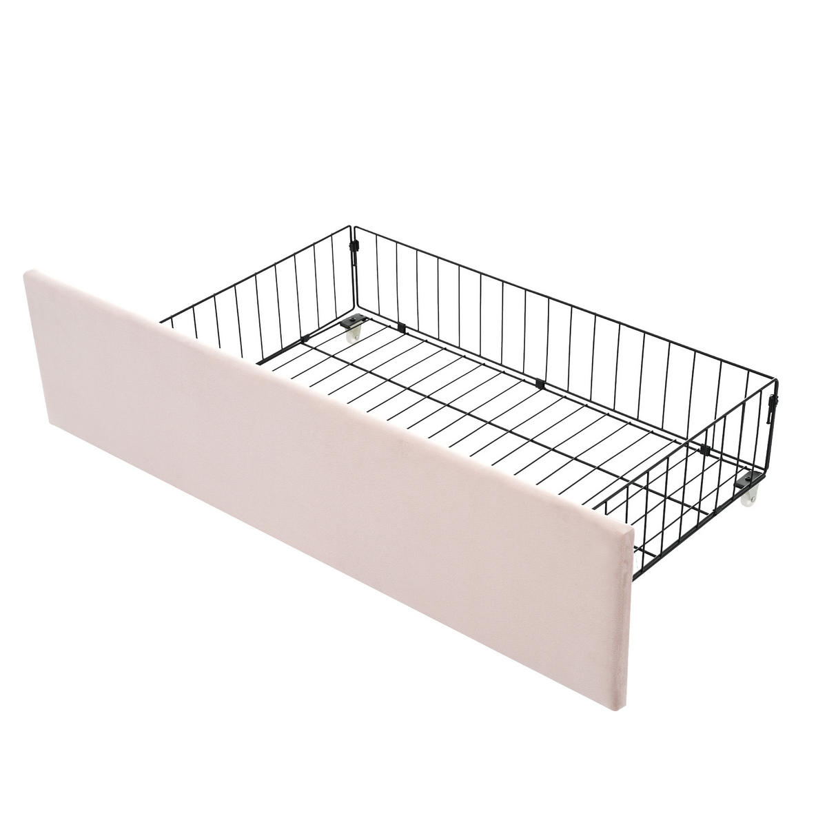 POLSTERBETT aus Samt 90x190 cm in Rosa mit 2 Schubladen - Rosa, Textil (90/190cm) - Modfu