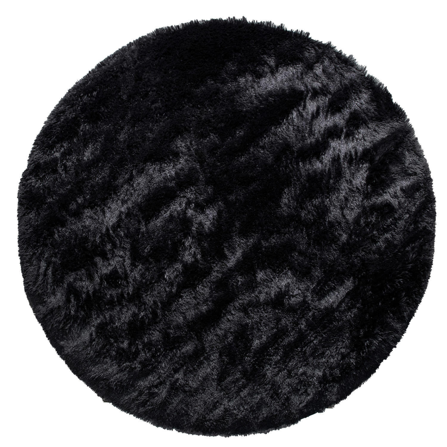 HOCHFLORTEPPICH 120/120 cm Silky 591 - Schwarz, Kunststoff (120/120cm) - Paco Home