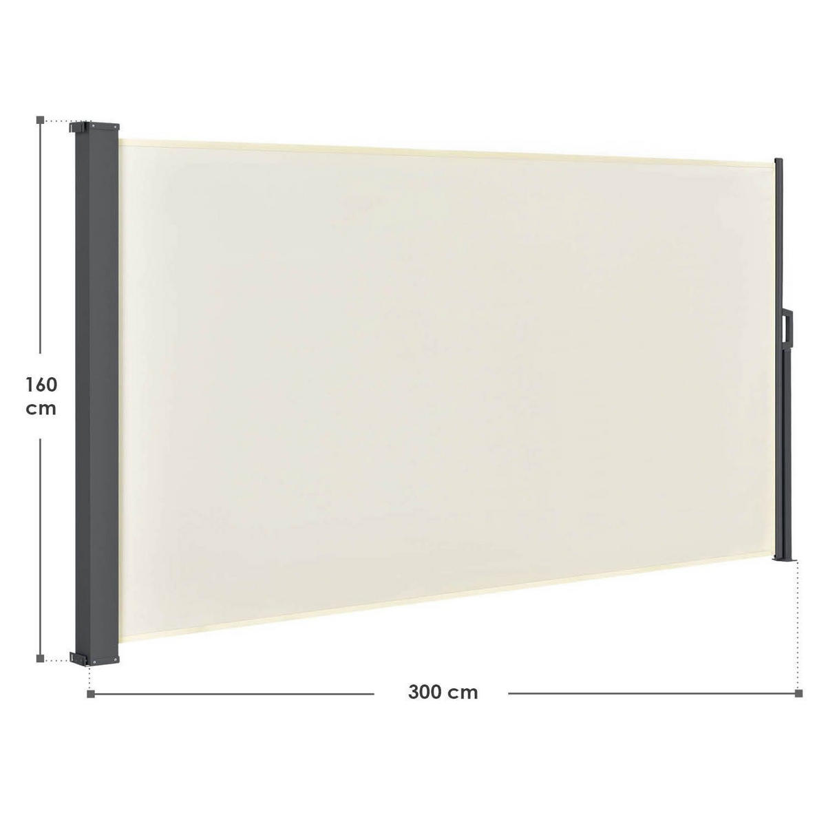 SEITENMARKISE Dubai beige 300x160 cm - Beige, Kunststoff (300/160/300cm) - Juskys