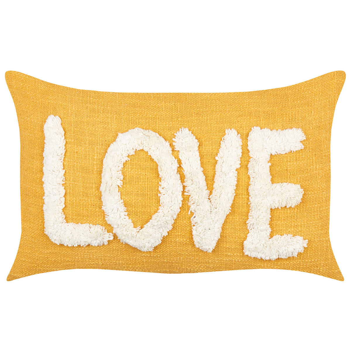 DEKOKISSEN 2er-Set Gelb 30/50 cm Love - Gelb, Textil (30/50cm) - Beliani