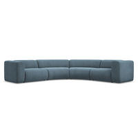 ECKSOFA Chenille Stoff Blau - Blau/Blaugrau, Kunststoff/Textil (318/318cm) - Makamii