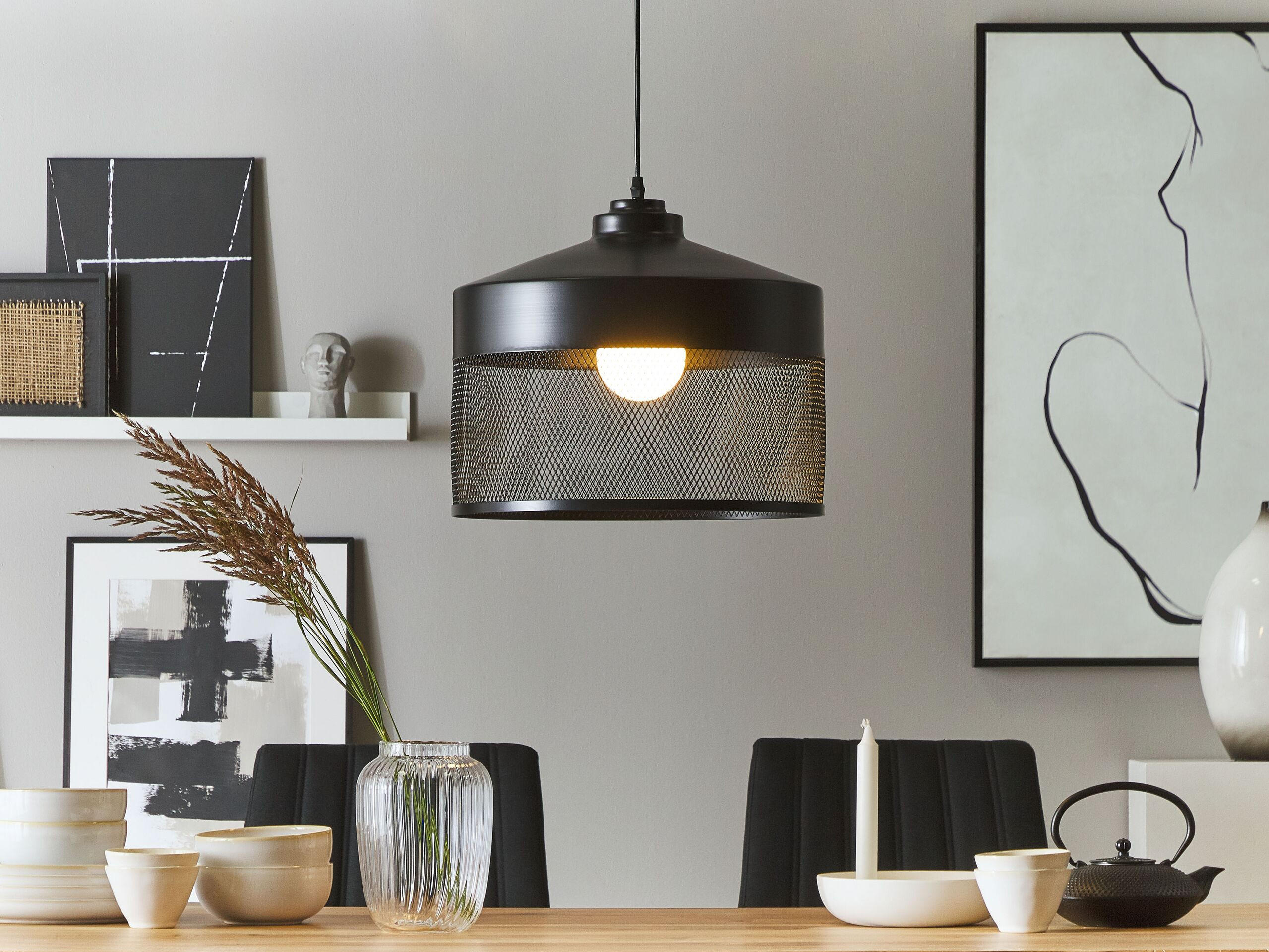 HÄNGELEUCHTE Cardener 41/41/99 cm - Schwarz, Metall (41/41/99cm) - Beliani