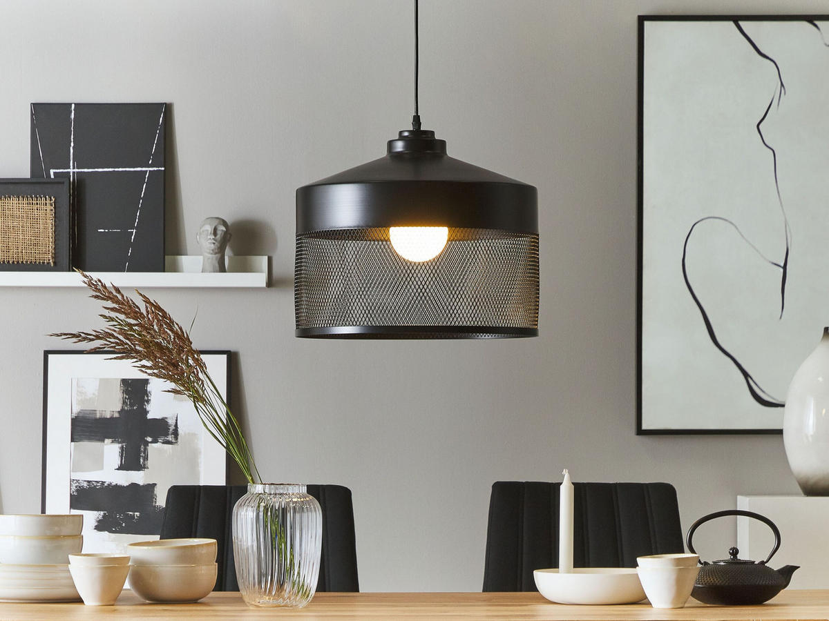 HÄNGELEUCHTE Cardener 41/41/99 cm - Schwarz, Metall (41/41/99cm) - Beliani