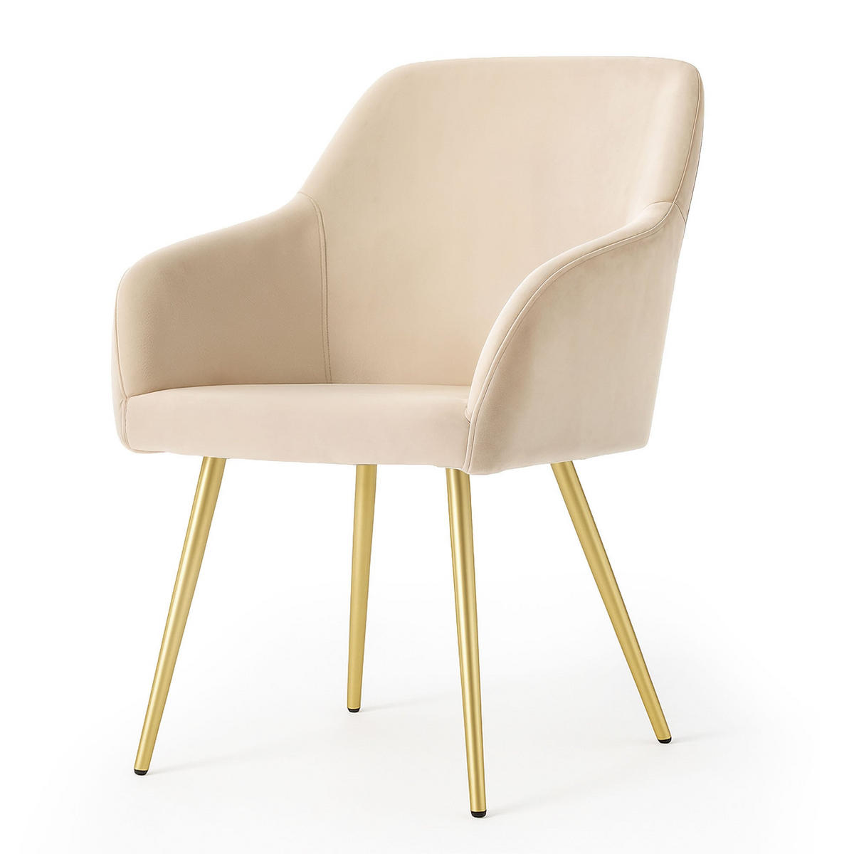 POLSTERSTUHL 2er Set, Metallbeine Creme 54,5/83/58 - Creme, Textil (55/83/58cm) - RAUMHIRSCH FURNITURE