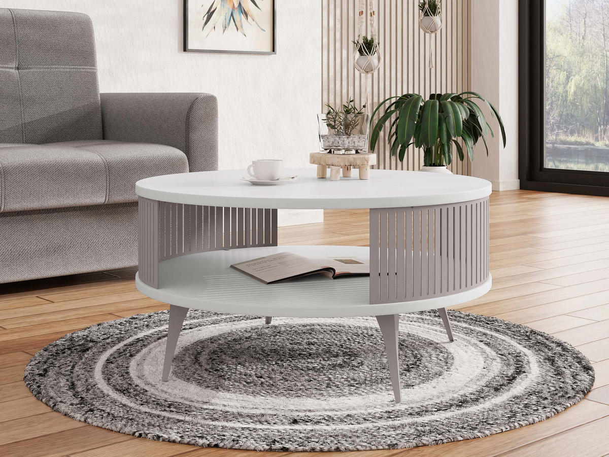 COUCHTISCH Roenni Cashmere - Kaschmir/Weiß, Holzwerkstoff/Metall (75/75/30cm) - MIRJAN24