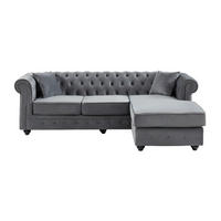 SOFA ohne Schlafmöglichkeit - 4 Personen - Samt, Stoff - Anthrazitgrau - - Anthrazit, Textil (228/72/163cm) - Vente-Unique