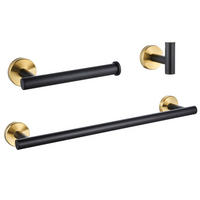 BADEZIMMER-REGAL-SET, schwarz, 42/18/6 cm - Schwarz, Metall (18/6/42cm)