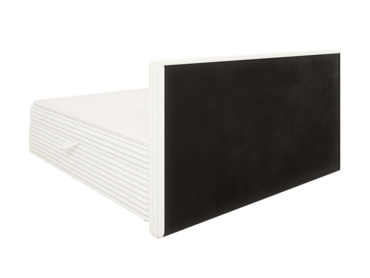 BOXBETT Roma 200/200 cm Hellbeige Plüschcord - Beige/Schwarz, Holz/Kunststoff (200/200cm) - S-Style Möbel