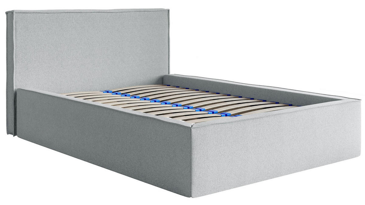 POLSTERBETT LUCERA Grau 180x200 cm - Schwarz/Grau, Kunststoff/Textil (180/200cm) - Selsey