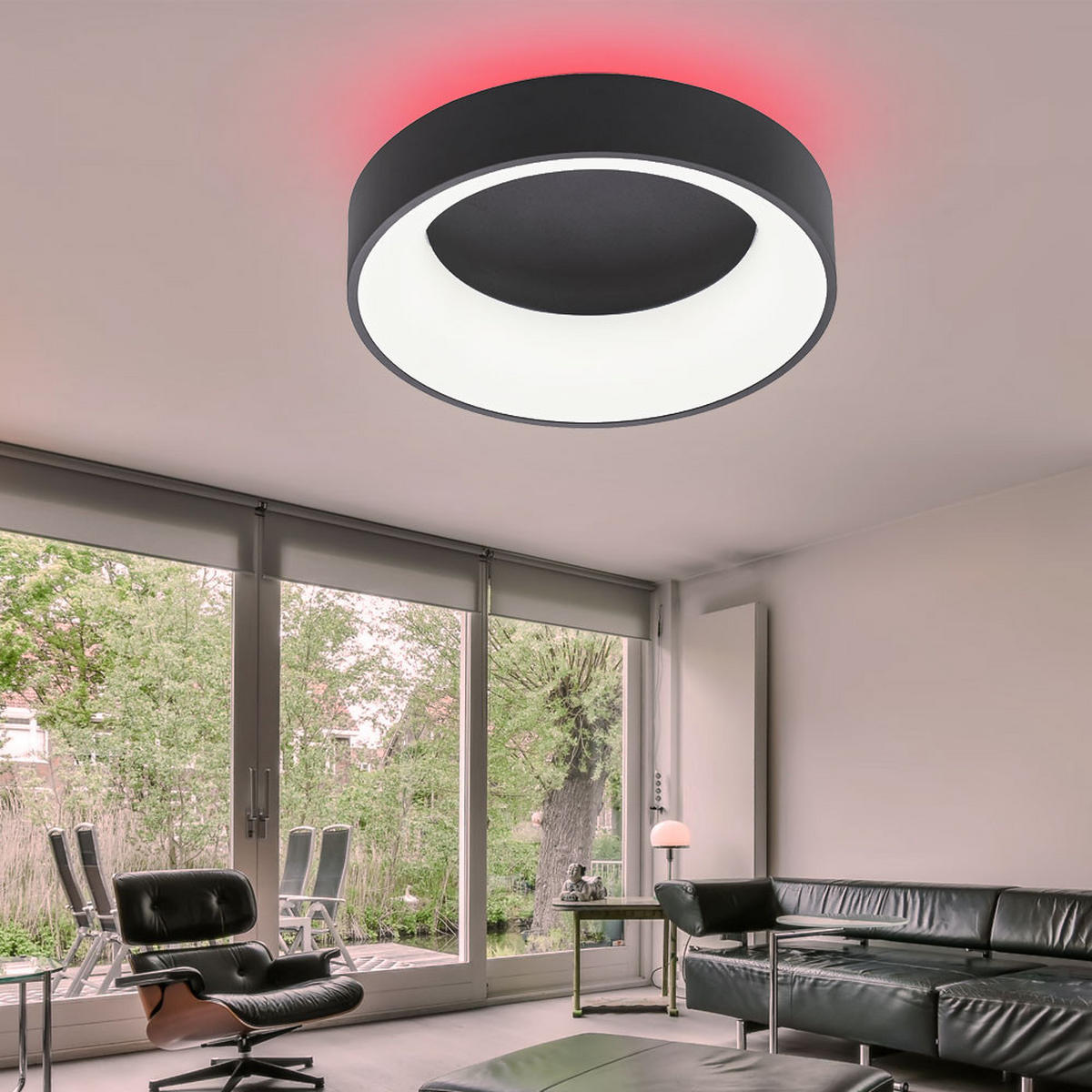 LED DECKENLEUCHTE CAMARON Schwarz Metall - Schwarz, Metall (45/45/11.5cm) - Wofi