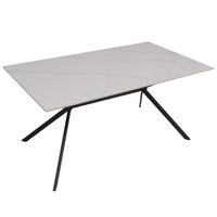 ESSZIMMERTISCH eckig Weiß - Weiß, Stein (90/160/76cm) - MCW