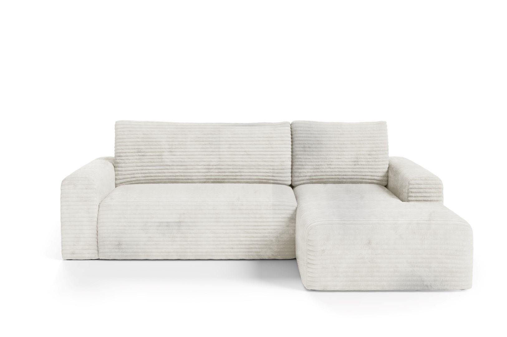 ECKSOFA mit Schlaffunktion Cremig - Weiß, Textil (268/163cm) - Furnisell