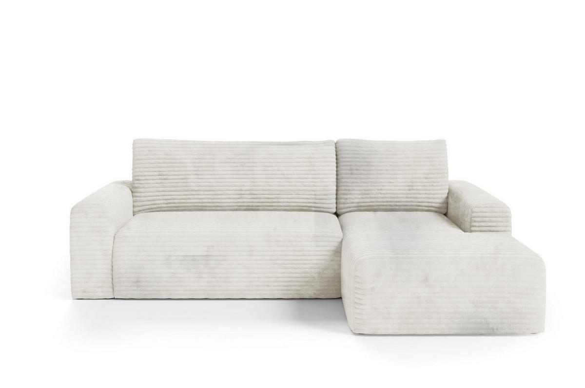 ECKSOFA mit Schlaffunktion Cremig - Weiß, Textil (268/163cm) - Furnisell