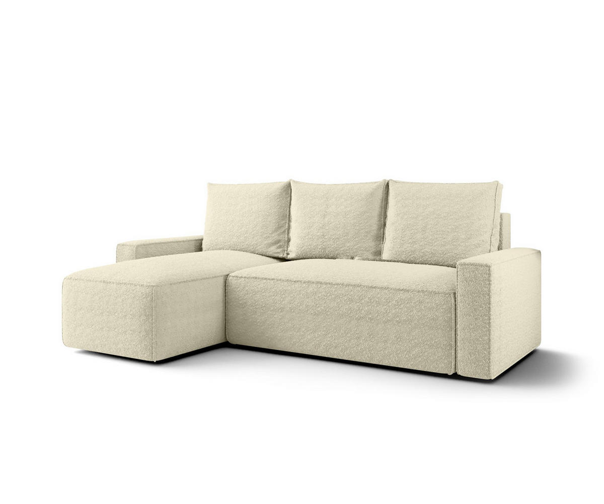 ECKSOFA mit Schlaffunktion SAVIO Quelle 02 Links - Ecru, Textil (232/140cm) - Bedante