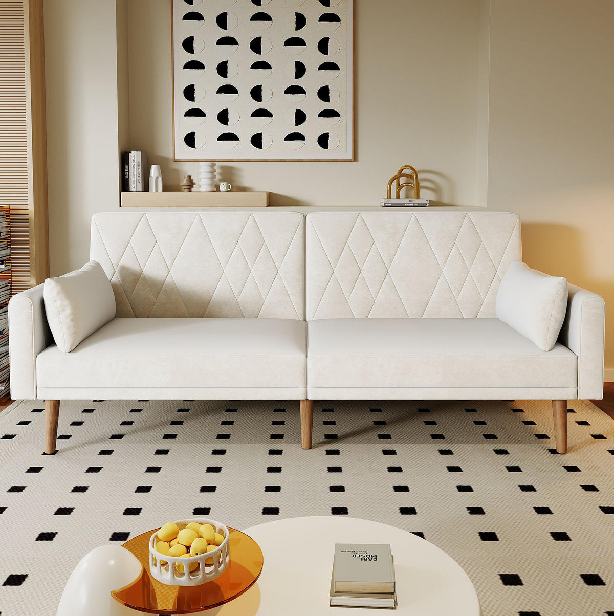 SCHLAFSOFA 180/75/82 cm in Beige – mit verstellbaren Rückenlehnen - Beige, Textil (82/75/180cm) - BEAOK