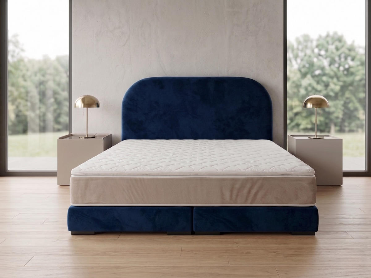 POLSTERBETT LEON1 200x 200 cm Farbe: Blau - Blau, Textil (200/200cm) - A&J MöbelLand