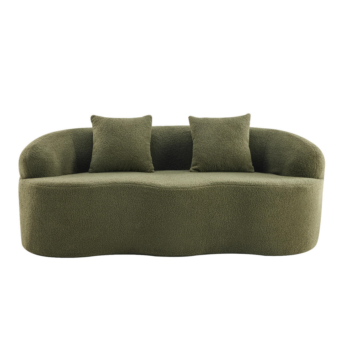 2-SITZER-SOFA mit geschwungener Form, Federkernpolsterung und runden Armlehnen, Grün - Grün, Kunststoff (170/70/89cm) - Redom