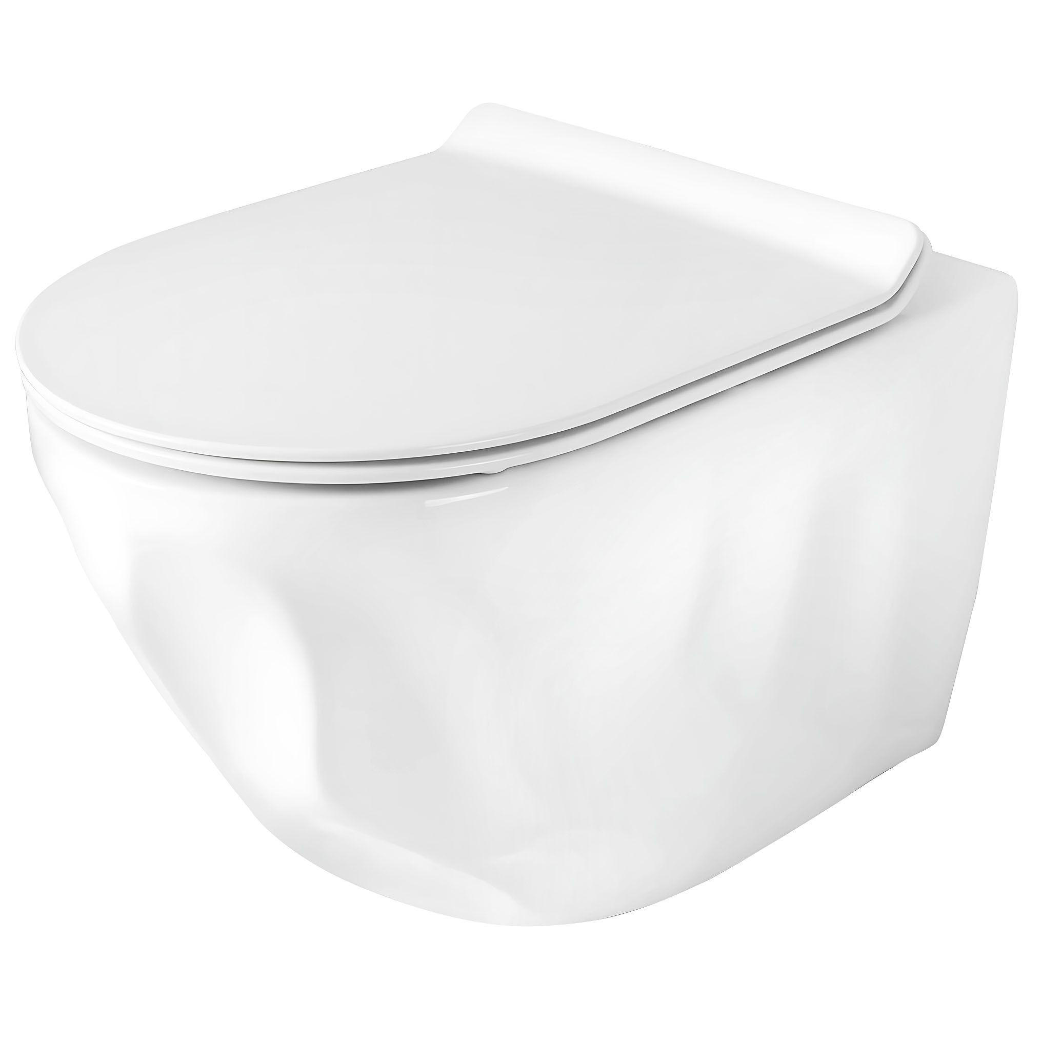 WC Schüssel Randlos Rea Gustavo Rimless - Weiß, Keramik (35.5/34/49cm) - REA