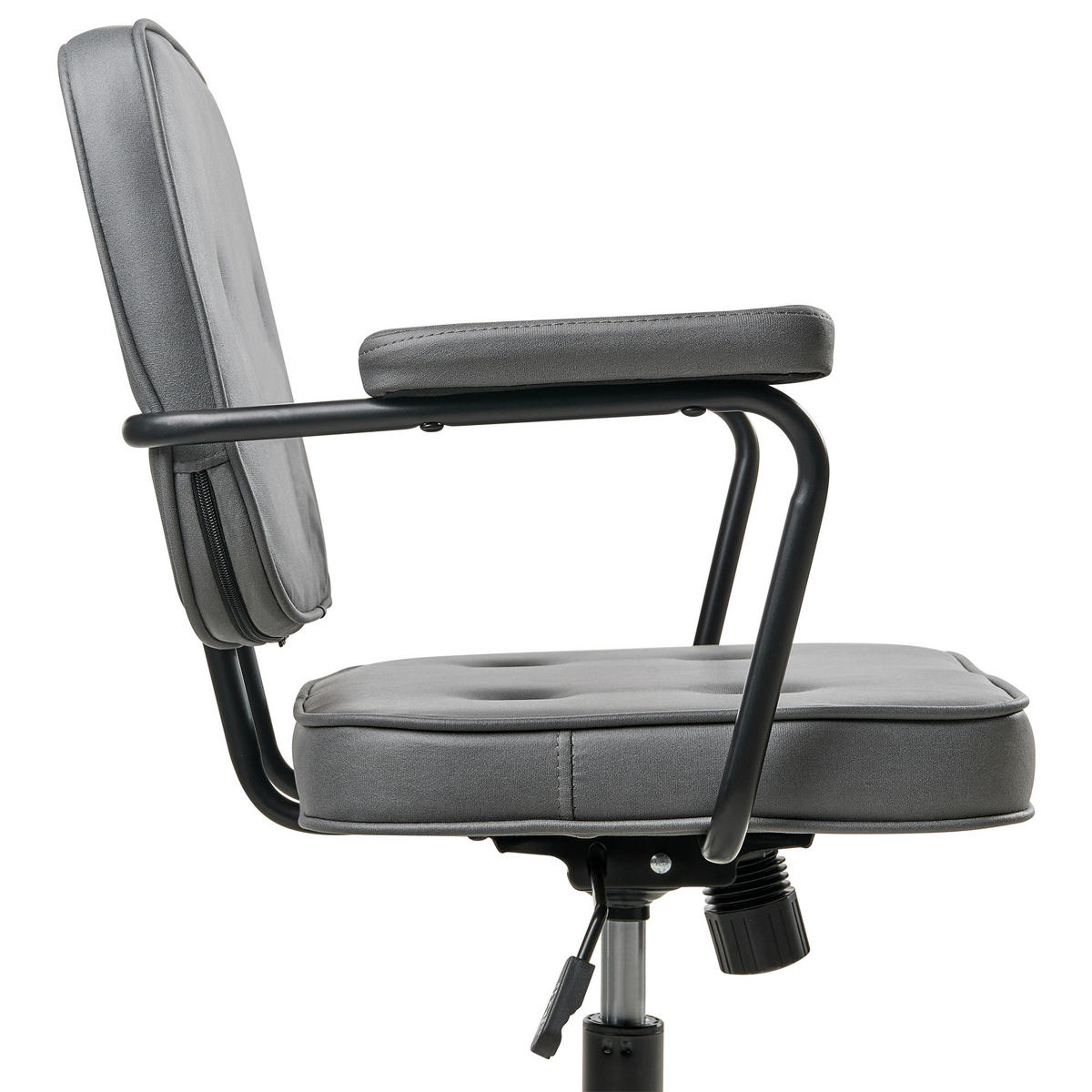 SCHREIBTISCHSTUHL Grau Pawnee - Schwarz/Grau, Textil (62/88/43cm) - Beliani