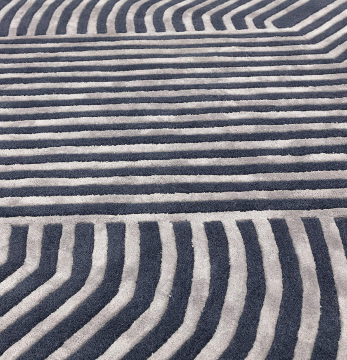 TEPPICH modern handgetuftet Wolle ACME Blau 120 x 170 cm - Blau, Naturmaterialien (120/170cm) - Novatrend