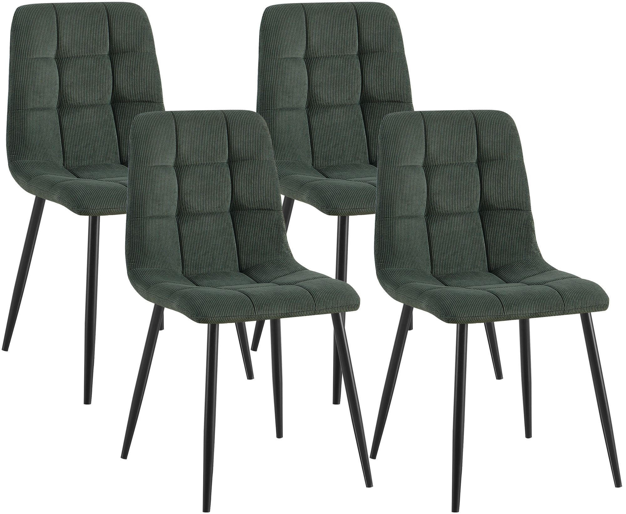 ESSZIMMERSTÜHLE Tilde 4er Set 84x45x55 cm grün - Grün, Textil (45/84/55cm) - furnicato
