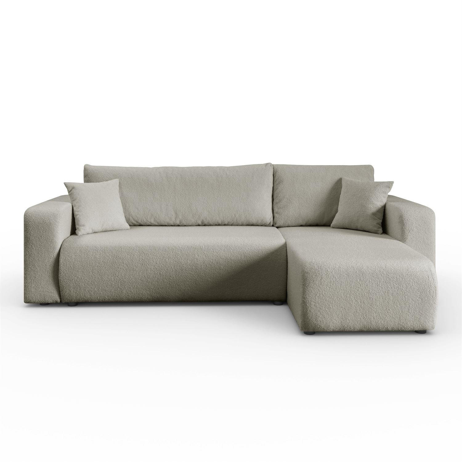 ECKSOFA VESPO L mit Schlaffunktion und Bettkasten - Beige, Textil (247/143cm) - Lookway