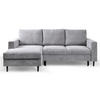 ECKSOFA Nalika Hellgrau mit Cordbezug - Hellgrau/Schwarz, Holz/Textil (230/143cm) - Selsey
