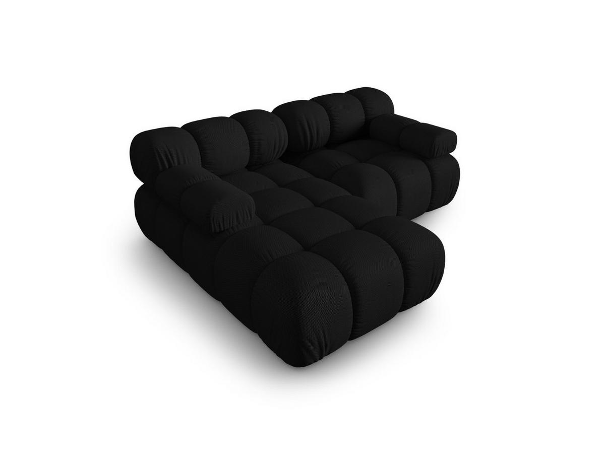 ECKSOFA modular links Bellis aus 3D-Stoff schwarz 3 Sitzplätze - Schwarz, Textil (155/188cm) - Micadoni