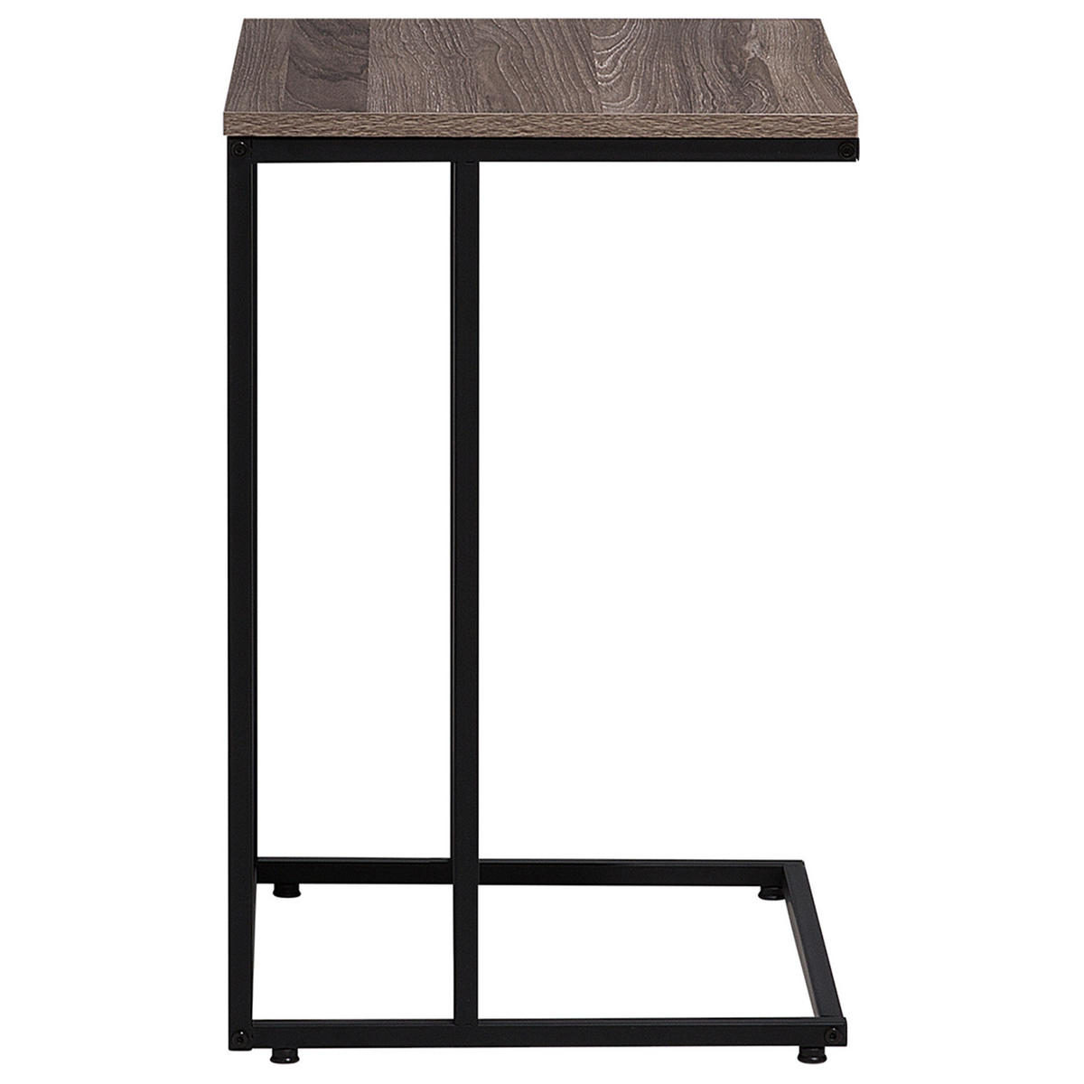 BEISTELLTISCH Holzoptik taupe quadratisch 40/40 cm Troy - Dunkelbraun/Schwarz, Holzwerkstoff (40/40/61cm) - Beliani