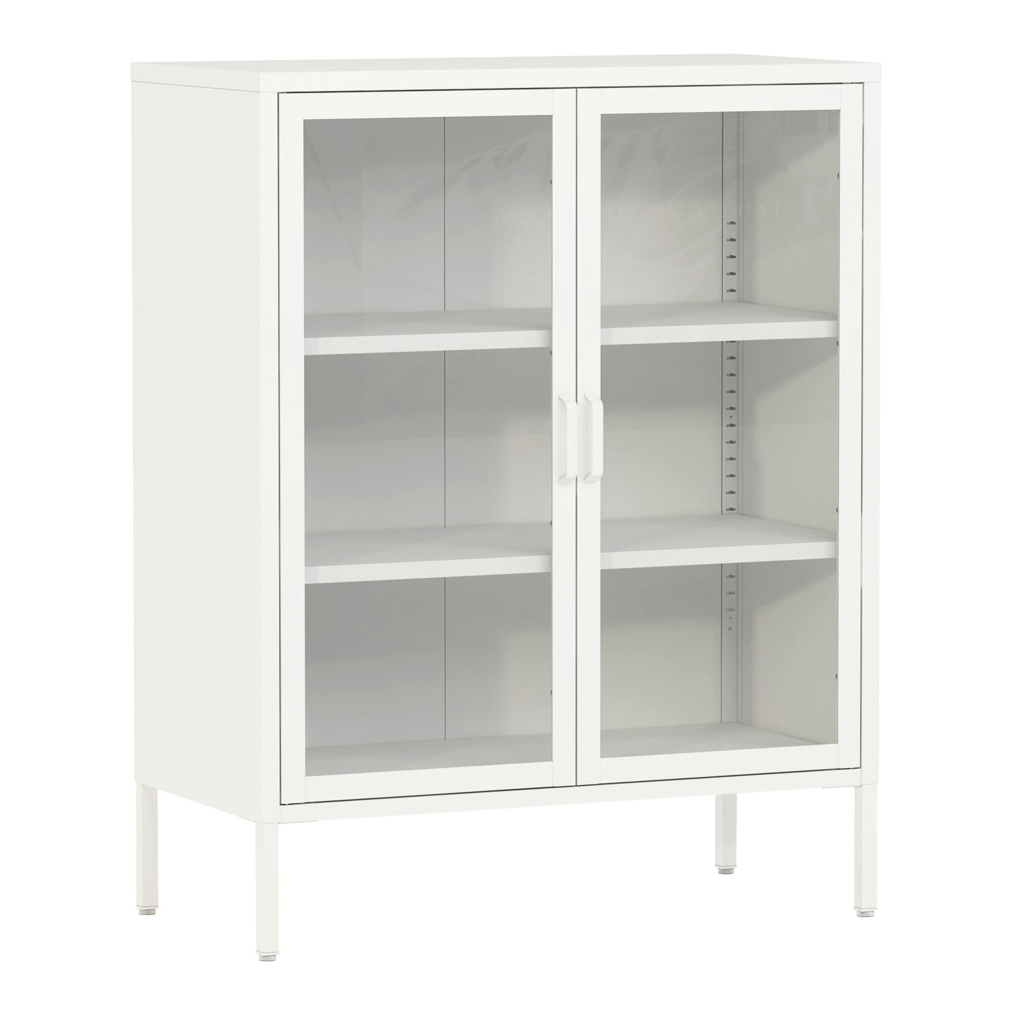 VITRINE Fauske - Weiß, Metall (80/101.5/40cm) - [en.casa]