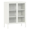 VITRINE Fauske - Weiß, Metall (80/101.5/40cm) - [en.casa]