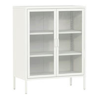 VITRINE Fauske - Weiß, Metall (80/101.5/40cm) - [en.casa]