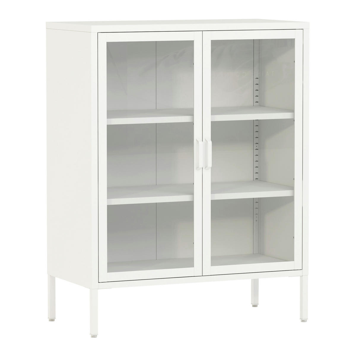 VITRINE Fauske - Weiß, Metall (80/101.5/40cm) - [en.casa]