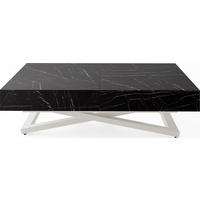 COUCHTISCH Cavetta U höhenverstellbar ausziehbar, Marmor Schwarz 120-200/80/27-76 cm - Kaschmir/Anthrazit, Holzwerkstoff/Metall (80/120/76cm) - WFL GROUP