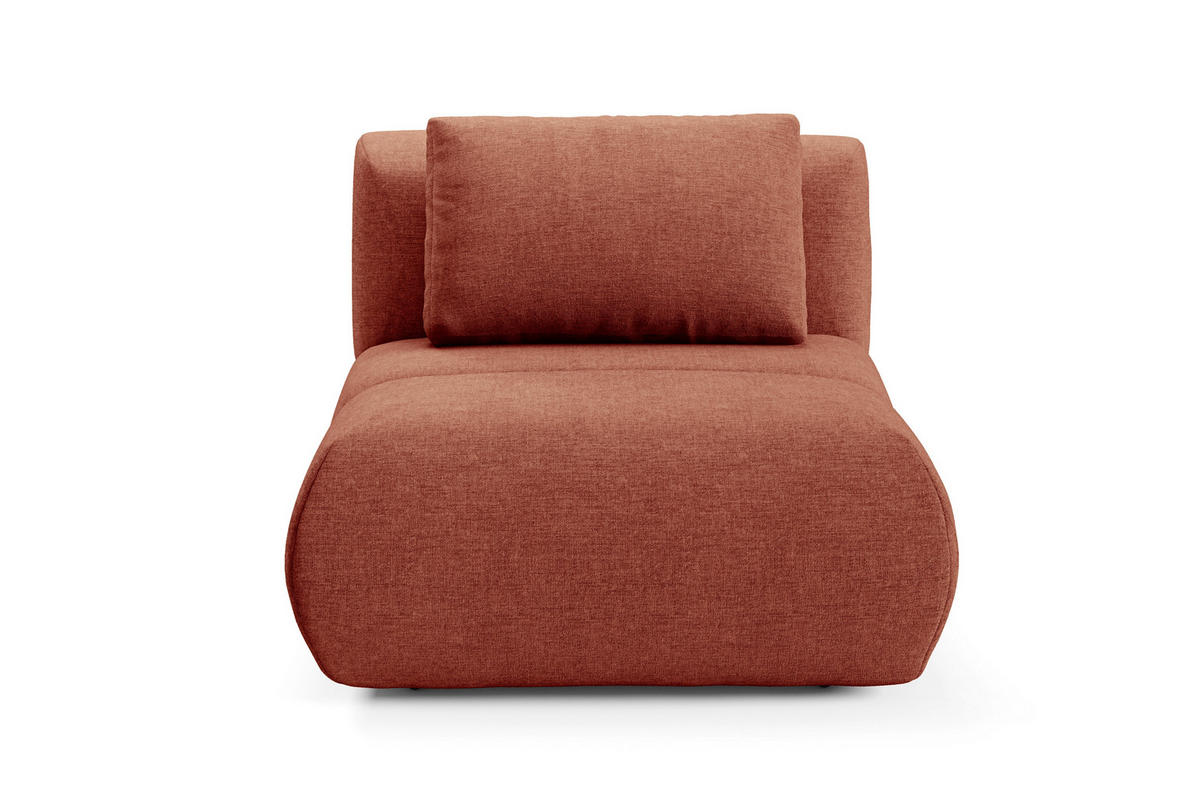 SESSEL ATOMO, Modern Polstersessel Loungesessel, Chenille-Stoff Orange - Orange, Holz/Metall (98/82/134cm) - MASSENO