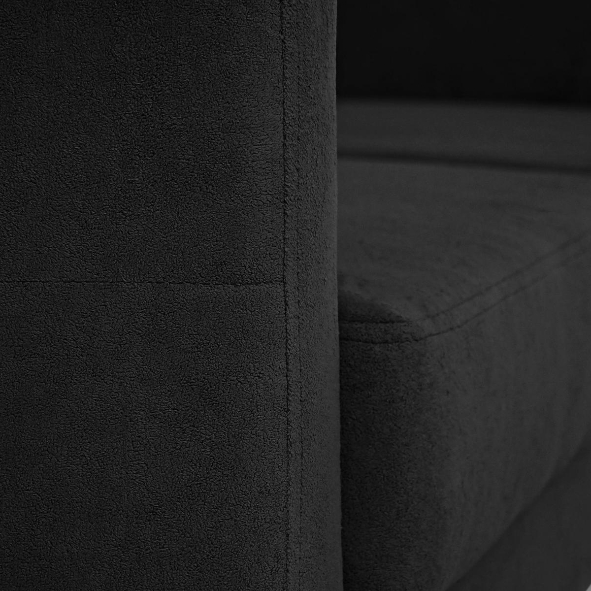 ECKSCHLAFSOFA Vinci mit universelle Ottomane, Dunkelgrau - Buchefarben/Schwarz, Textil (236/151cm) - Beautysofa