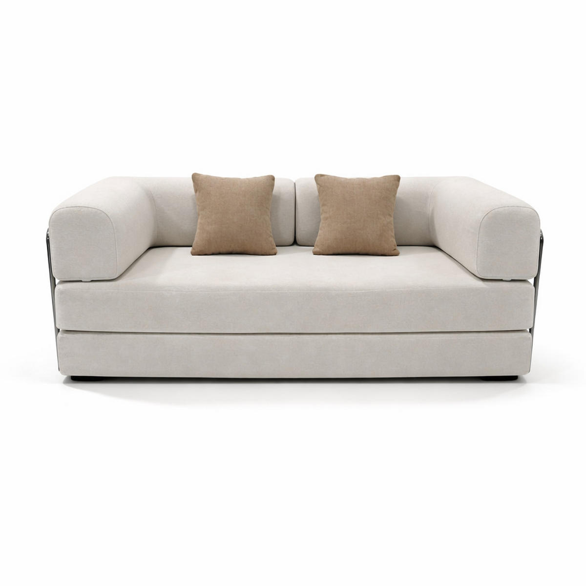 SCHLAFSOFA Kaia Weiß Sand - Beige, Textil (180/70/100cm) - COCO Living