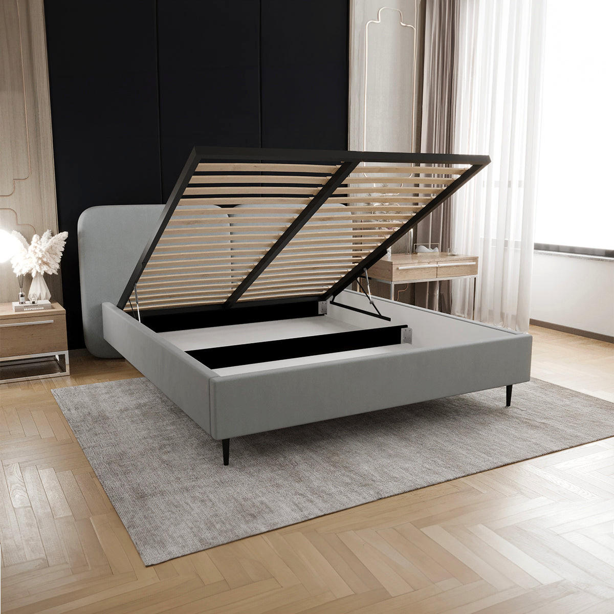 BOXSPRING KREVET 160/200 Luz Sivi - siva, drvo (160/200cm) - Petits-meubles