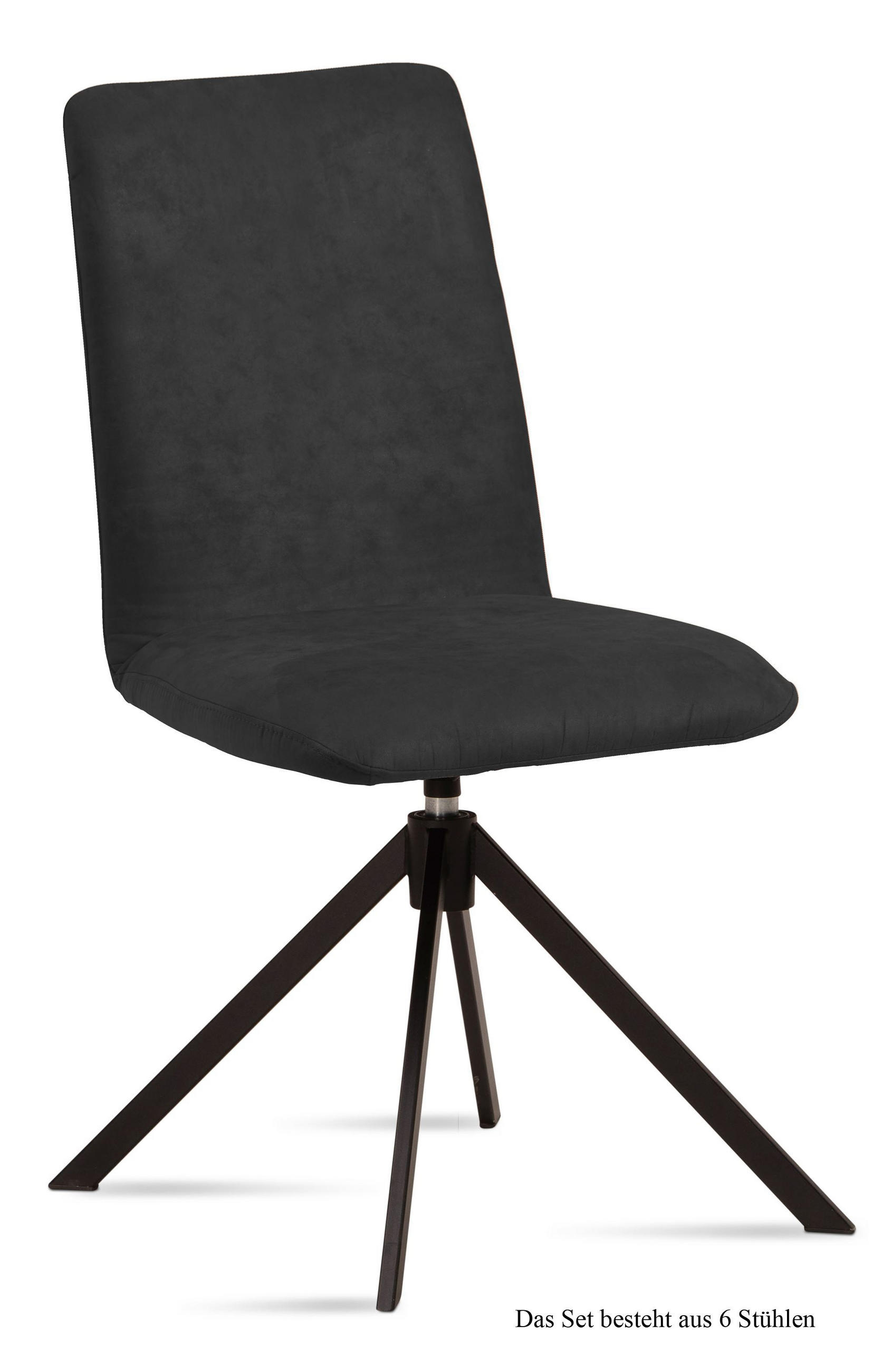 ESSZIMMERSTUHL drehbar (6er-Set) Deanne 47x92x60 Schwarz/Anthrazit - Anthrazit/Schwarz, Kunststoff (60/92/47cm) - 58aufmkessel