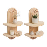 RAFT natural set-2 - maro deschis, lemn (21.5/35/12cm) - Relaxdays