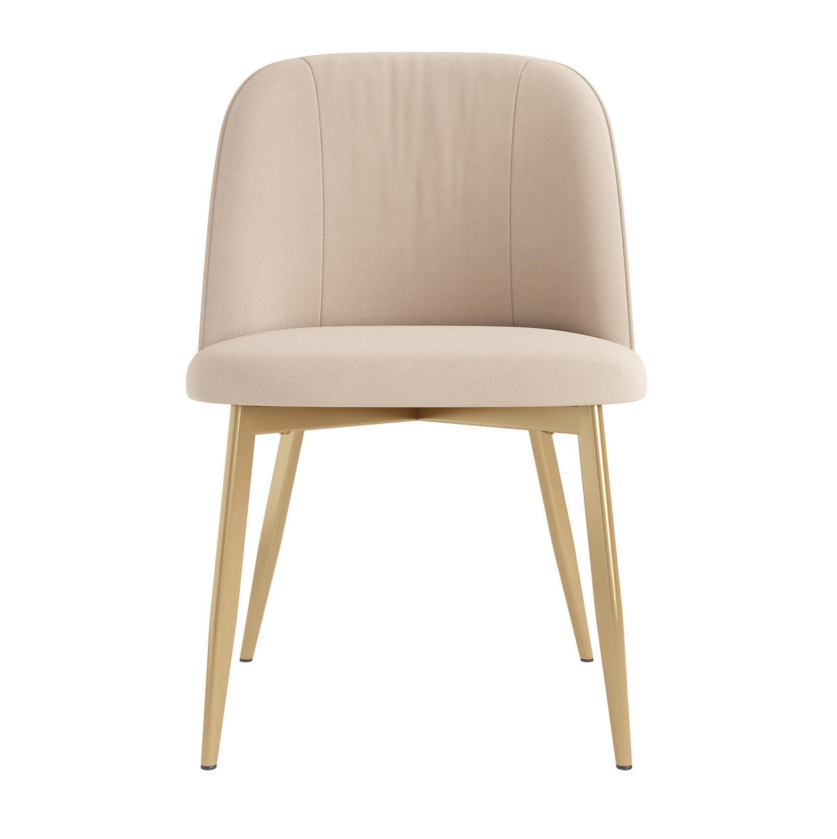 ESSZIMMERSTUHL 4er-Set Samt Beige mit goldfarbenen Metallbeinen - Beige, Metall (50/80/53.1cm) - Meubliv