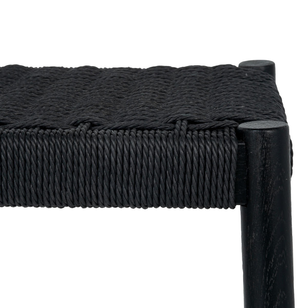 BARHOCKER-SET 2 Stück in Rattan / Eiche Schwarz - Schwarz, Holz/Papier (44/66/37cm) - Furnhouse