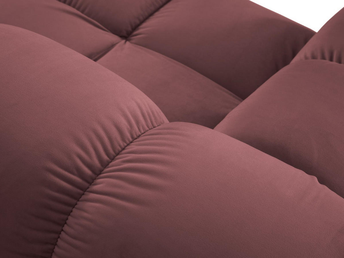 MODULARES-SOFA Bellis aus Samt rosa 4 Sitzplätze - Pink, Textil (188/63/282cm) - Micadoni