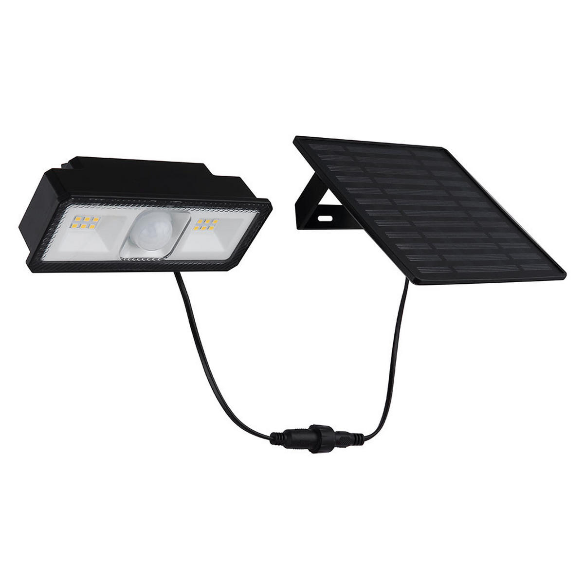 LED AUSSENLEUCHTE Solar Weiß Bewegungsmelder - Schwarz, Kunststoff (15/14.2/9cm) - Globo Lighting