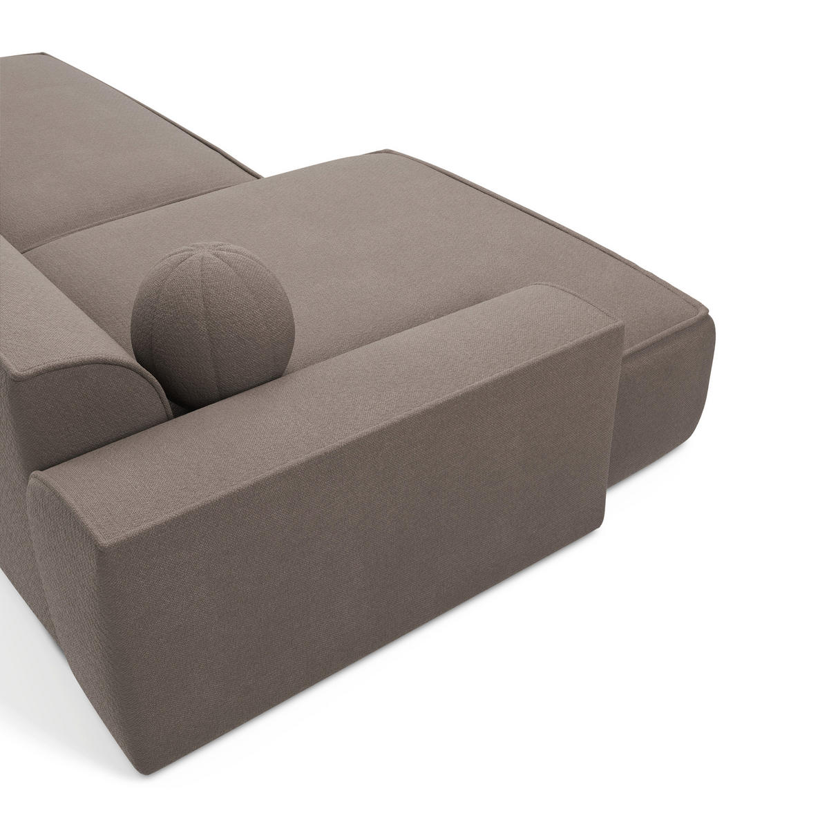 ECKSOFA LINKS Rastergewebe Taupe 260cm - Taupe, Textil (155/260cm) - Sia Home